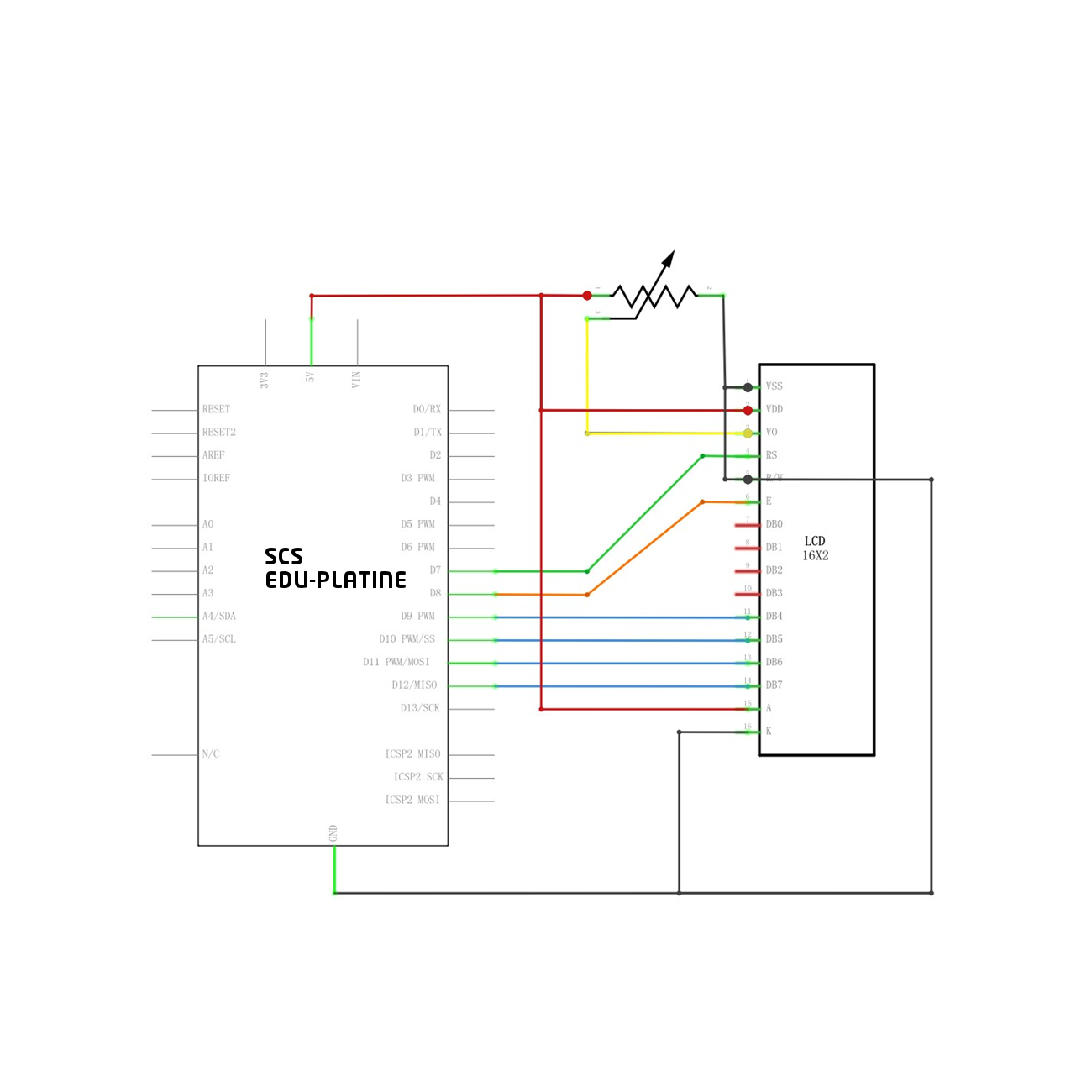 Verbindungsschema LCD Display